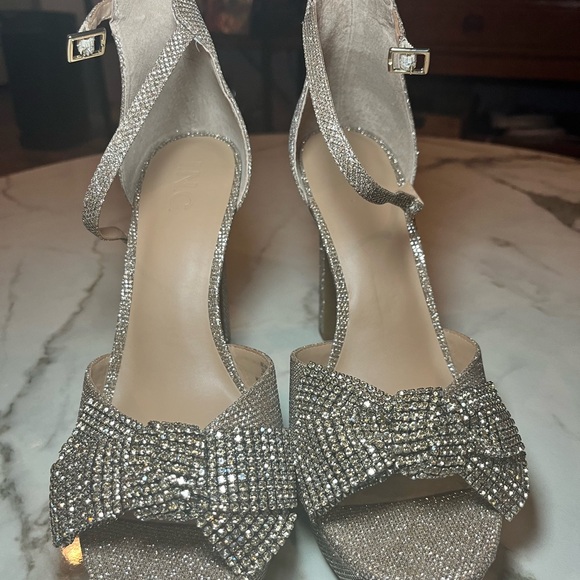 INC International Concepts Shoes - INC International Concepts Silver Rhinestone Heels